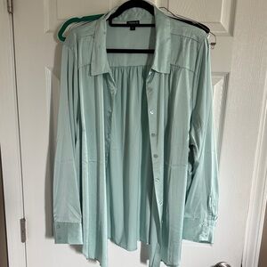 Torrid - Teal/Seafoam Satin Button Down